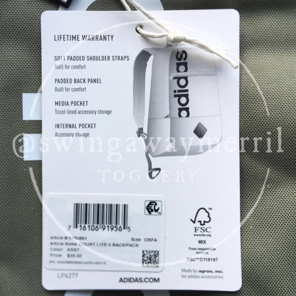 NWT adidas Court Lite II Backpack! - Picture 5 of 5